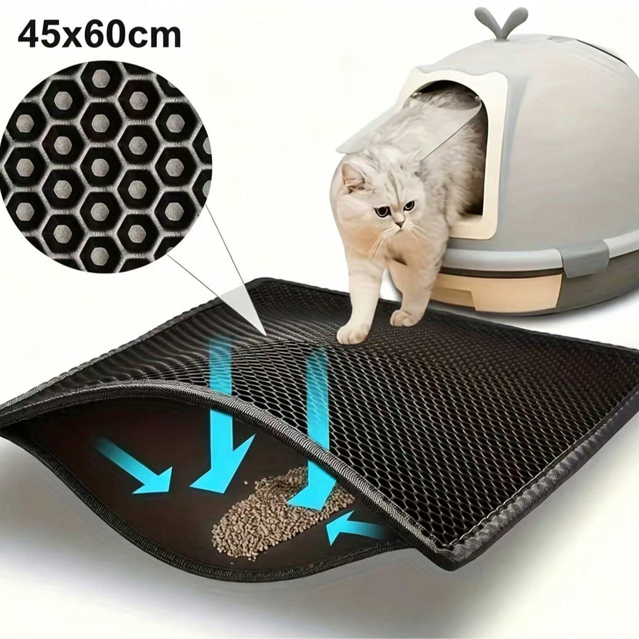 Cat Litter Mat - แผ่นรองทรายแมวสองชั้น วัสดุ EVA - ป้องกันกลิ่น ไม่ลื่น