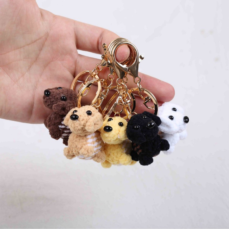 Pet Supplies For Dogs - พวงกุญแจโครเชต์รูปสุนัขตัวเล็ก ซีรีส์ Mini Puppy งานถักนิตติ้ง พวงกุญแจสุนัขน่ารัก