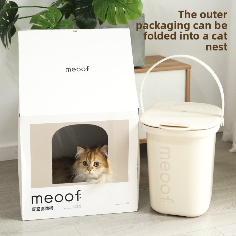 Pet Supplies For Dogs - ถังเก็บเมล็ดพืชสุญญากาศ ป้องกันความชื้นและปิดผนึกอย่างดี ถังเก็บอาหารแมวขนาดใหญ่ ถังเก็บอาหารสุนัข อุปกรณ์สำหรับสัตว์เลี้ยง