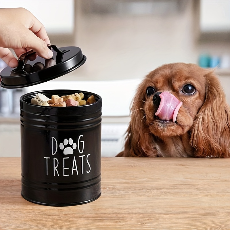 Pet Supplies For Dogs - ภาชนะใส่ขนมสุนัขแบบโลหะ ภาชนะเก็บอาหารสุนัข ภาชนะเก็บอาหารสำหรับสุนัข แมว โถใส่ขนมสัตว์เลี้ยง อุปกรณ์สำหรับสัตว์เลี้ยง