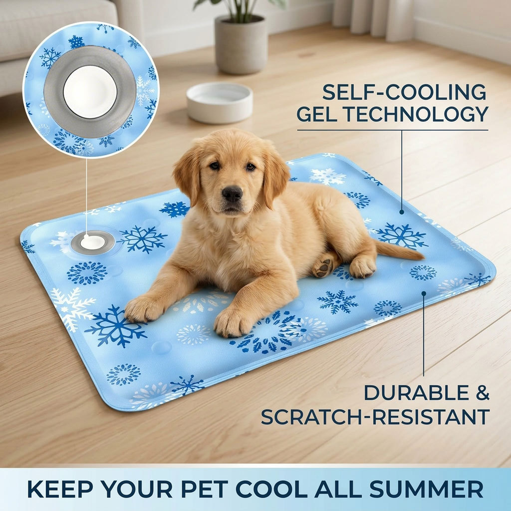 Pet Supplies For Dogs - แผ่นรองสัตว์เลี้ยงสำหรับฤดูร้อน, แผ่นรองน้ำแข็งสำหรับสัตว์เลี้ยง, แผ่นรองสุนัข, แผ่นรองเตียงสุนัข, แผ่นรองผ้าไหมน้ำแข็งสำหรับสัตว์เลี้ยง, แผ่นรองทำความเย็น,