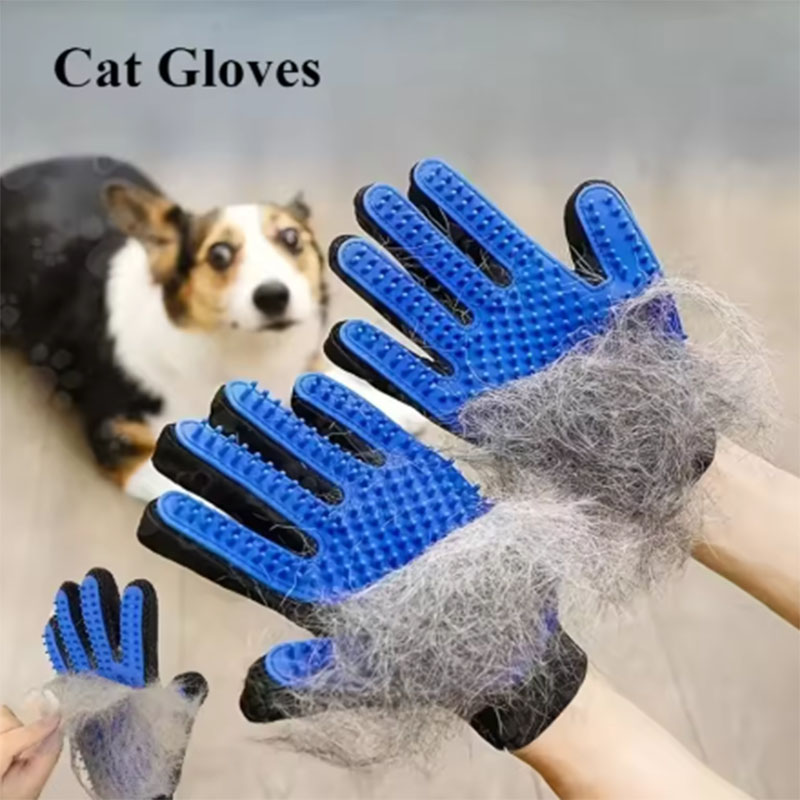 ถุงมือหวีขนสัตว์เลี้ยง ถุงมือท - Pet Grooming Glove บทวิจารณ์และราคา
