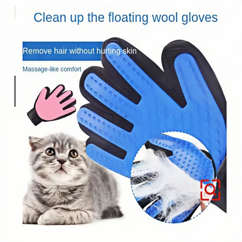 ถุงมือหวีขนสัตว์เลี้ยง ถุงมือท - Pet Grooming Glove บทวิจารณ์และราคา