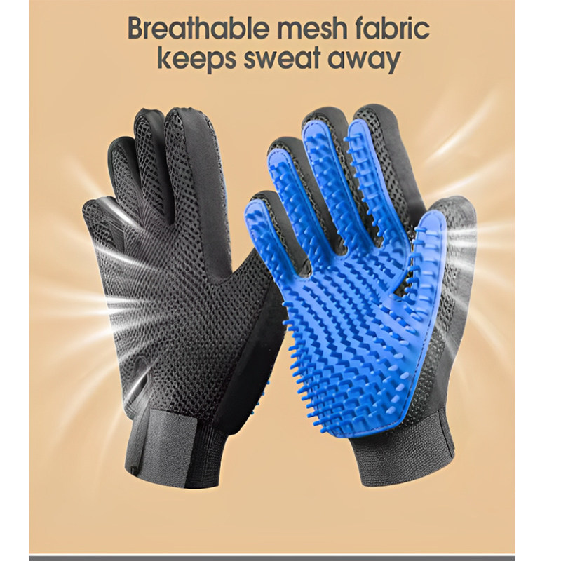 ถุงมือหวีขนสัตว์เลี้ยง ถุงมือท - Pet Grooming Glove บทวิจารณ์และราคา