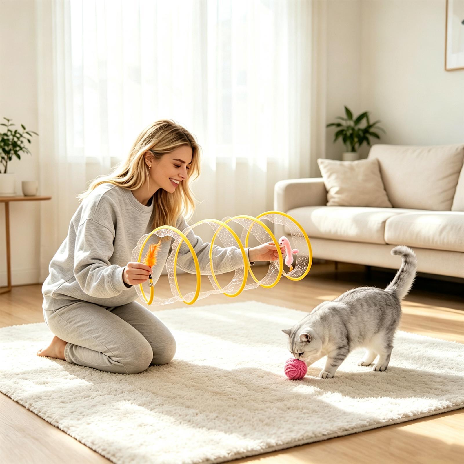 ของเล่นแมวแบบอุโมงค์เกลียว พับ - Interactive Cat Toy บทวิจารณ์และราคา