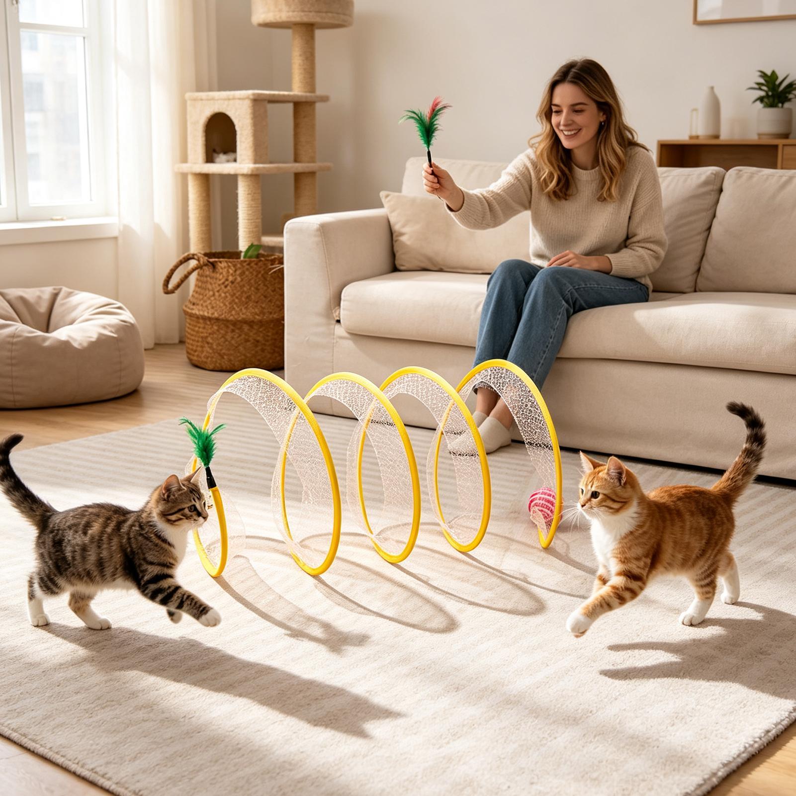 ของเล่นแมวแบบอุโมงค์เกลียว พับ - Interactive Cat Toy บทวิจารณ์และราคา