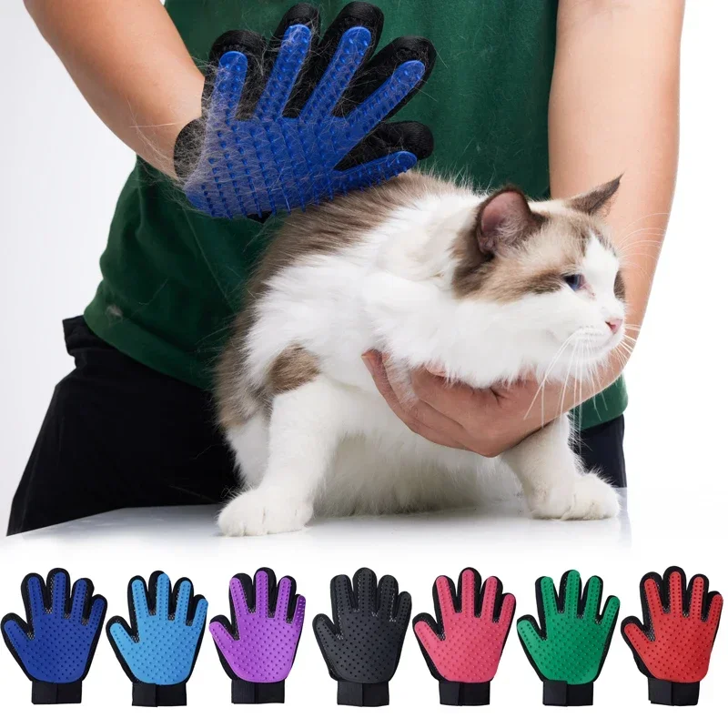 สัตว์เลี้ยงผมลบถุงมือยาง Cat G - Pet Grooming Glove บทวิจารณ์และราคา
