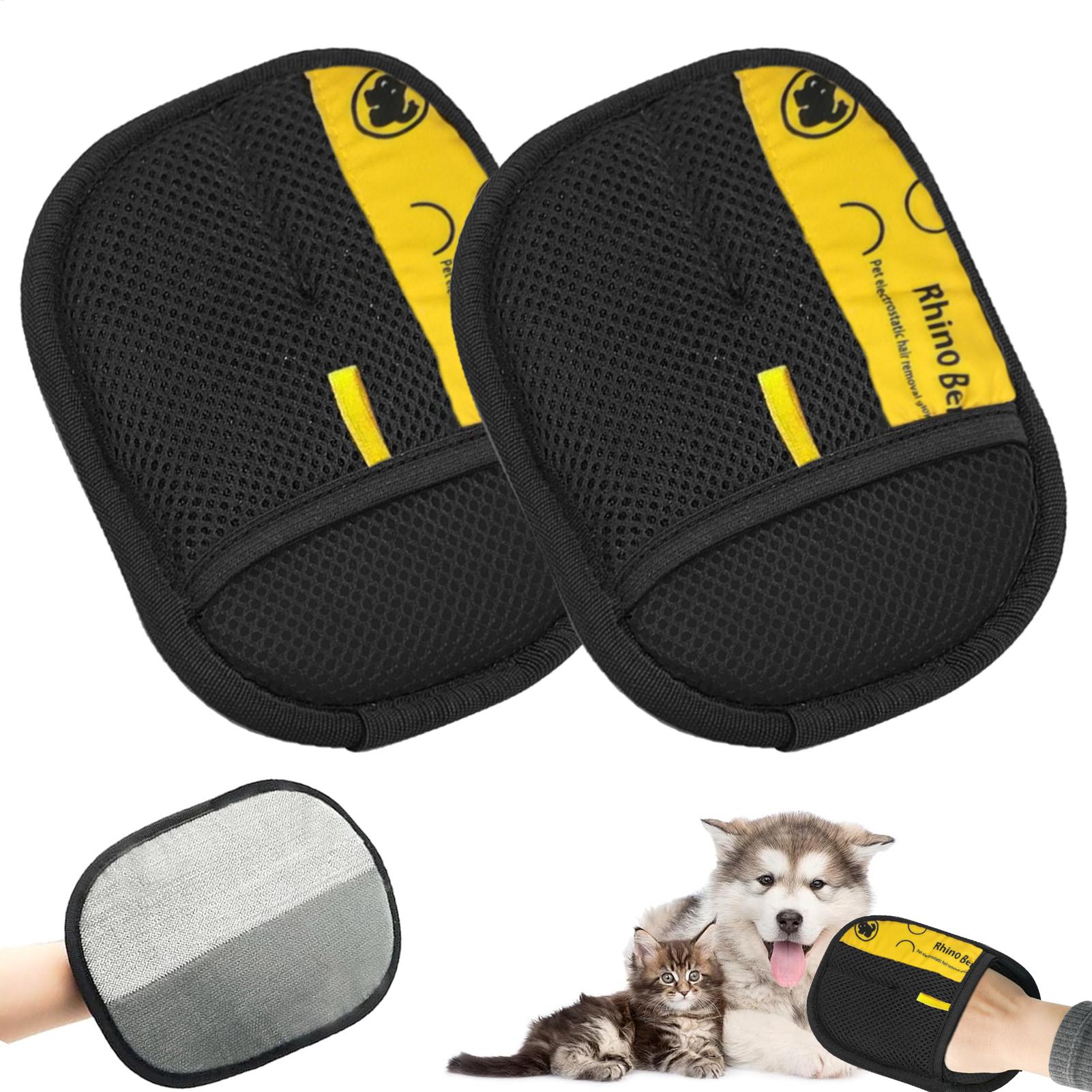 ถุงมือกำจัดขนสัตว์เลี้ยงแบบป้อ - Pet Grooming Glove บทวิจารณ์และราคา