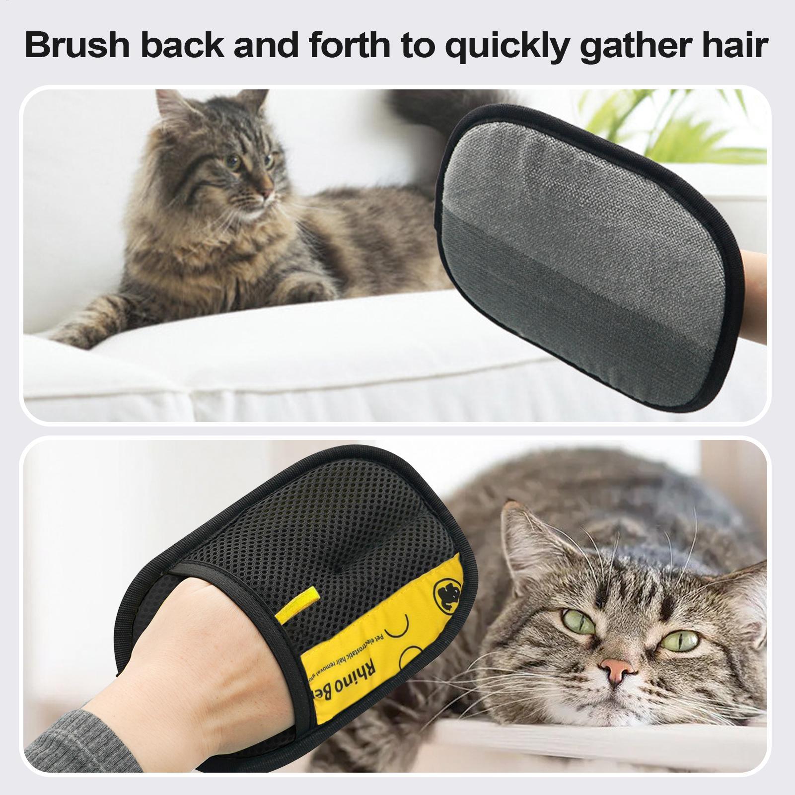 ถุงมือกำจัดขนสัตว์เลี้ยงแบบป้อ - Pet Grooming Glove บทวิจารณ์และราคา