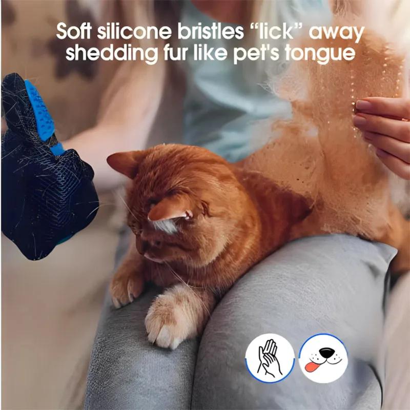 ถุงมือหวีขนสัตว์เลี้ยง ถุงมือท - Pet Grooming Glove บทวิจารณ์และราคา