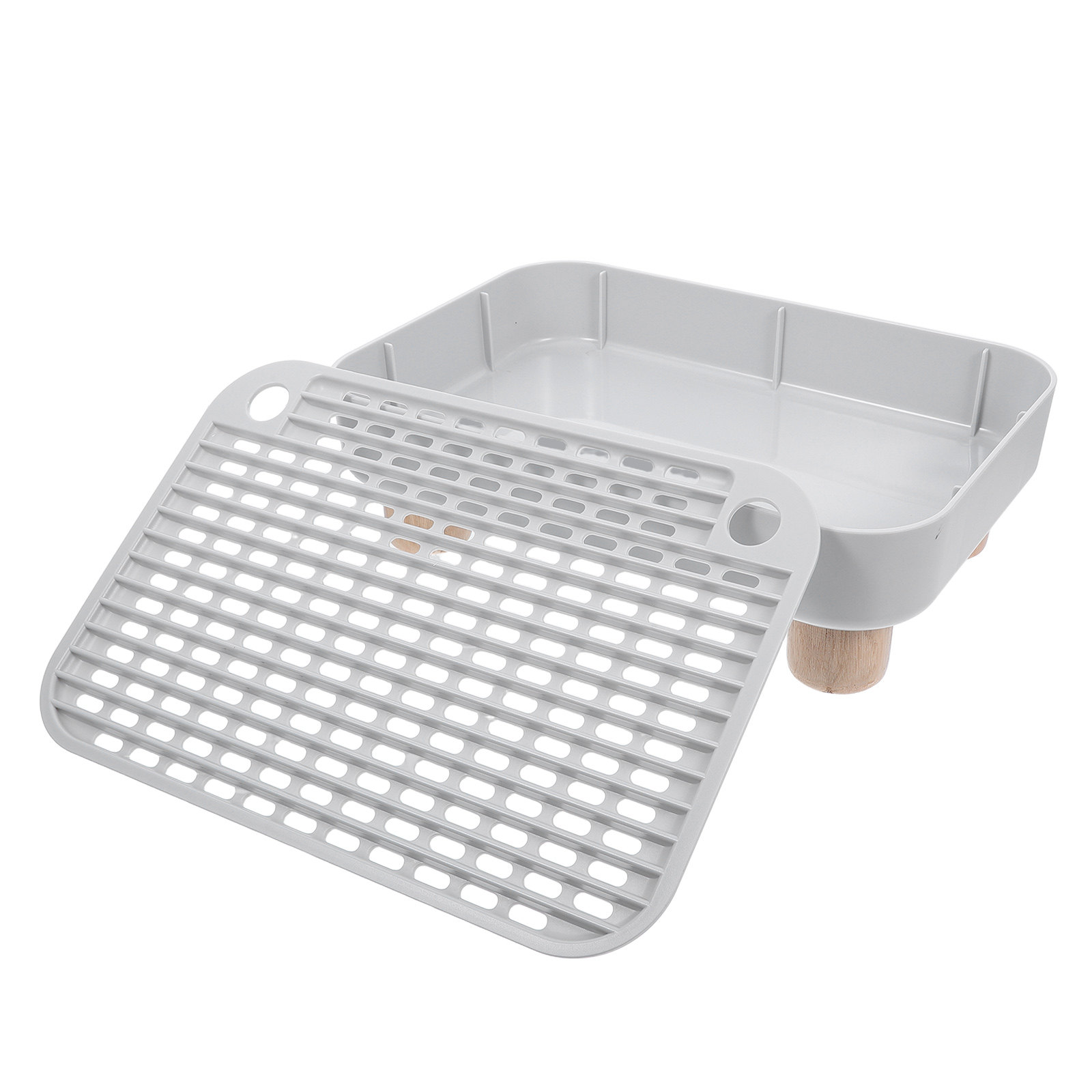 แผ่นรองกันทรายแมวแบบมีขาไม้ยกส - Cat Litter Mat บทวิจารณ์และราคา